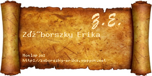 Záborszky Erika névjegykártya