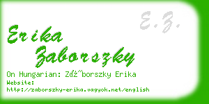 erika zaborszky business card